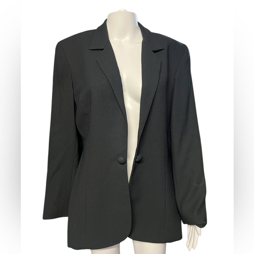Vintage Constance Saunders - Women’s Black Open Blazer Sz. 10